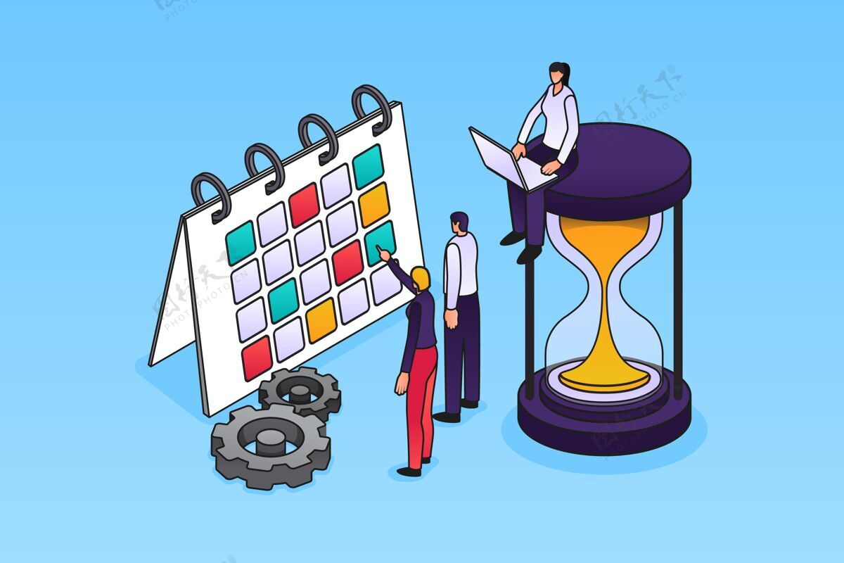 经理等距大纲时间管理概念公司组织计划