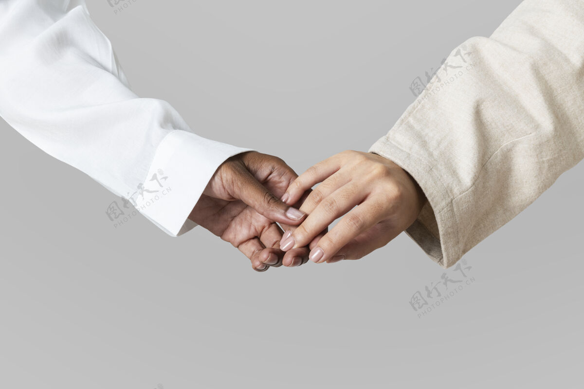 平等多样性之手齐聚一堂清洁协议手指