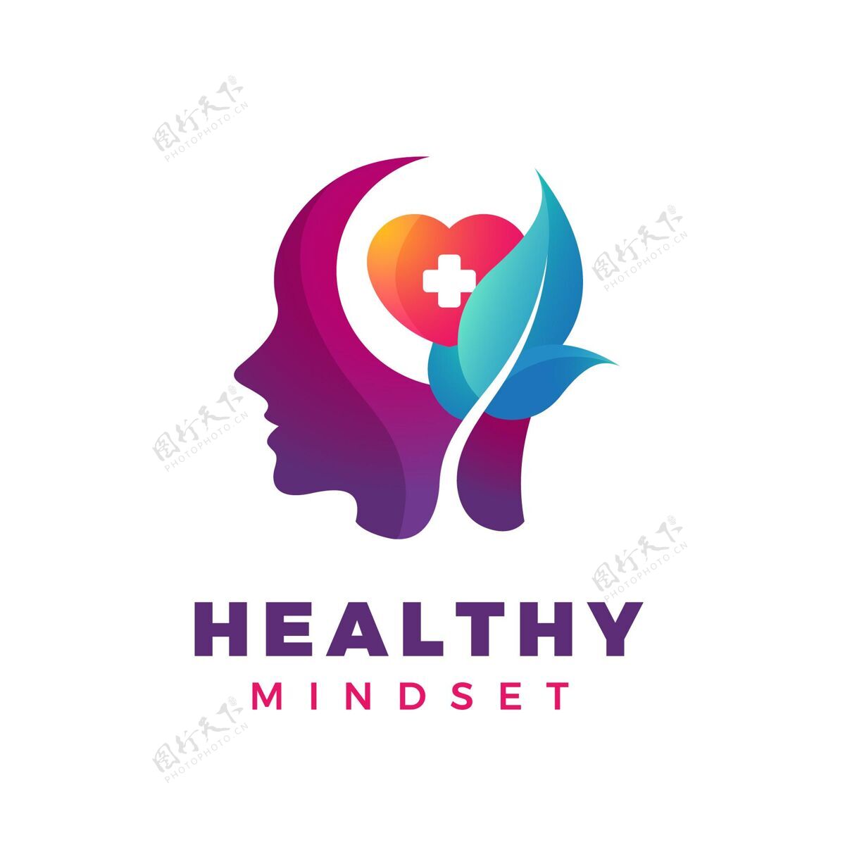 公司Logo梯度心理健康标志模板BrandingCorporateLogo