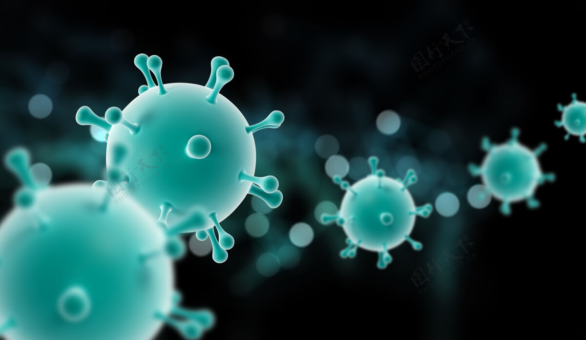 大流行冠状病毒细胞的3d渲染遗传19Dna