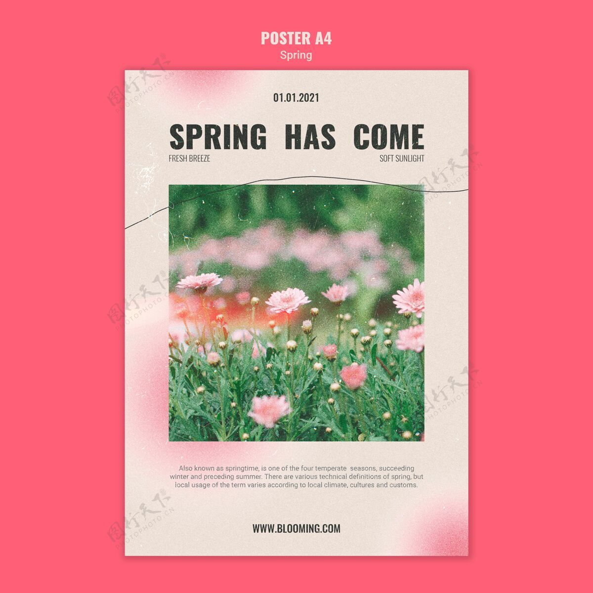 花卉春暖花开的海报模板植被植物印刷模板