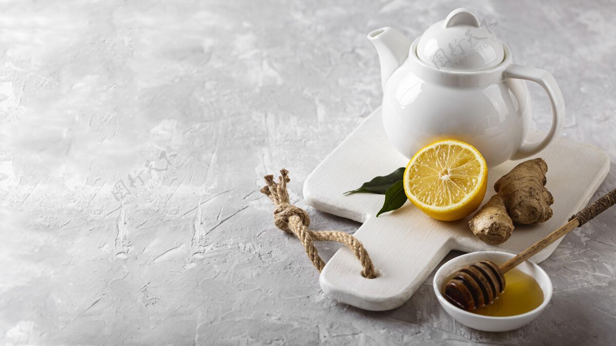 复制空间美味健康的茶水概念与复制空间季节美味冬季饮料