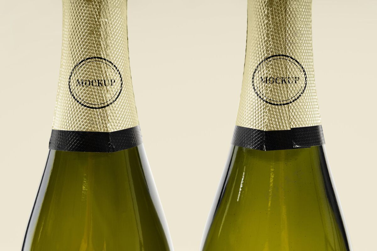液体香槟瓶模拟特写镜头夏娃香槟瓶新年快乐