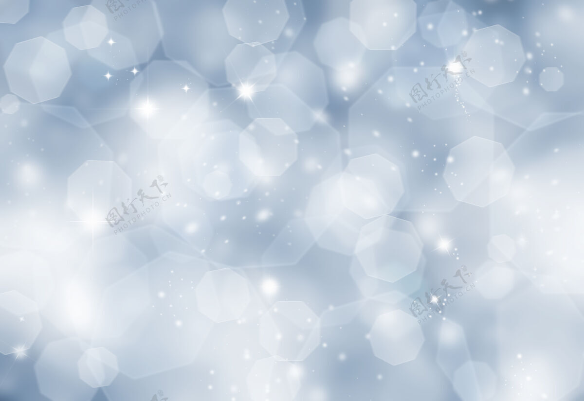 雪花闪亮的蓝色圣诞背景与波基光效果闪光寒冷闪光