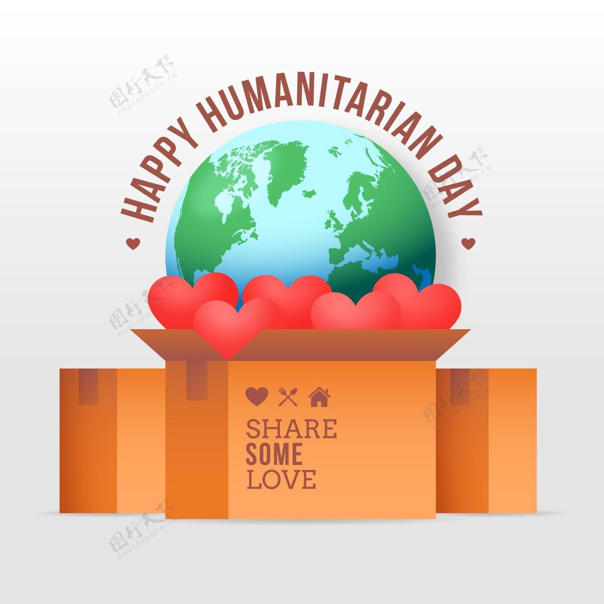 国际世界人道主义日插画事件全球纪念