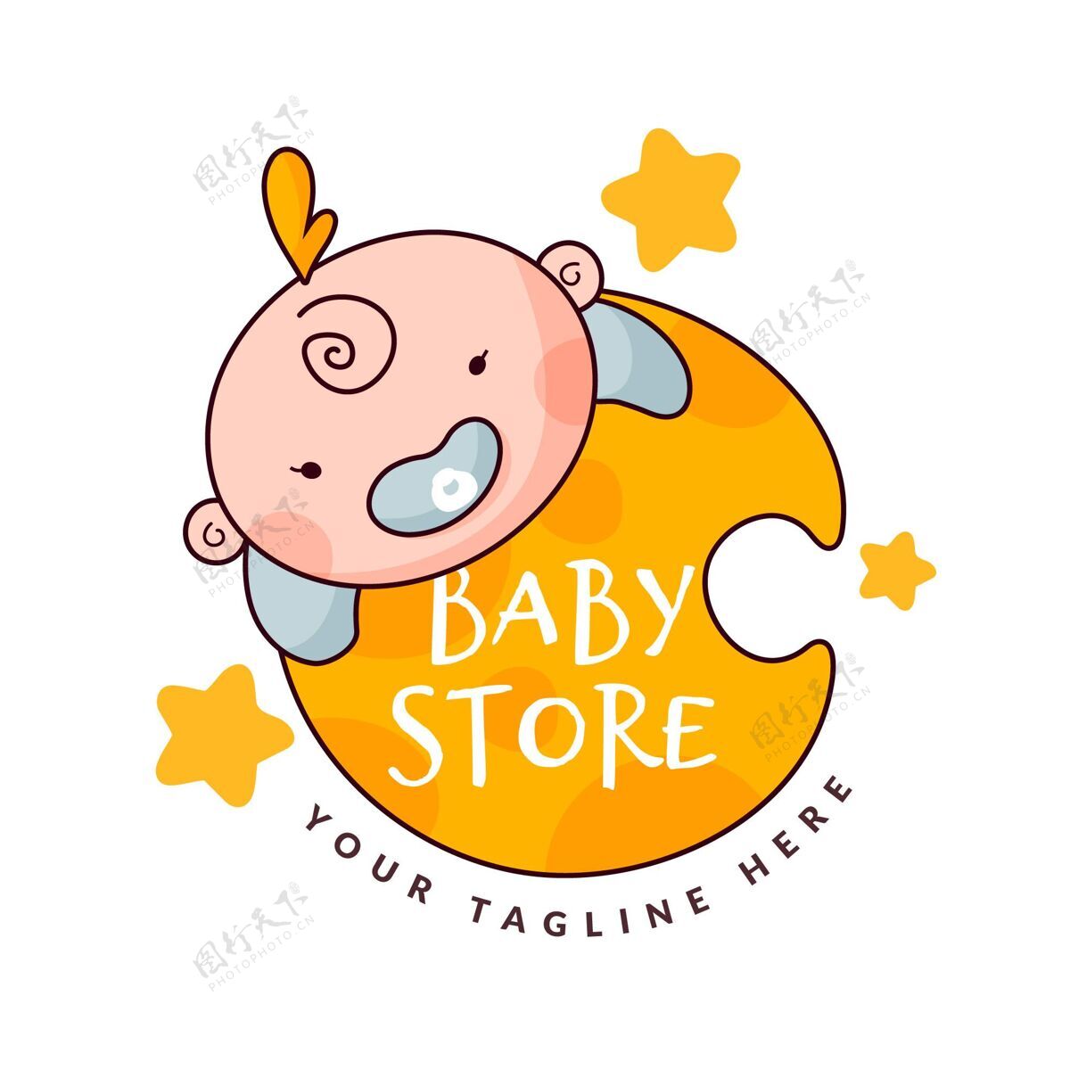 婴儿详细的婴儿标志模板商标模板童年商标