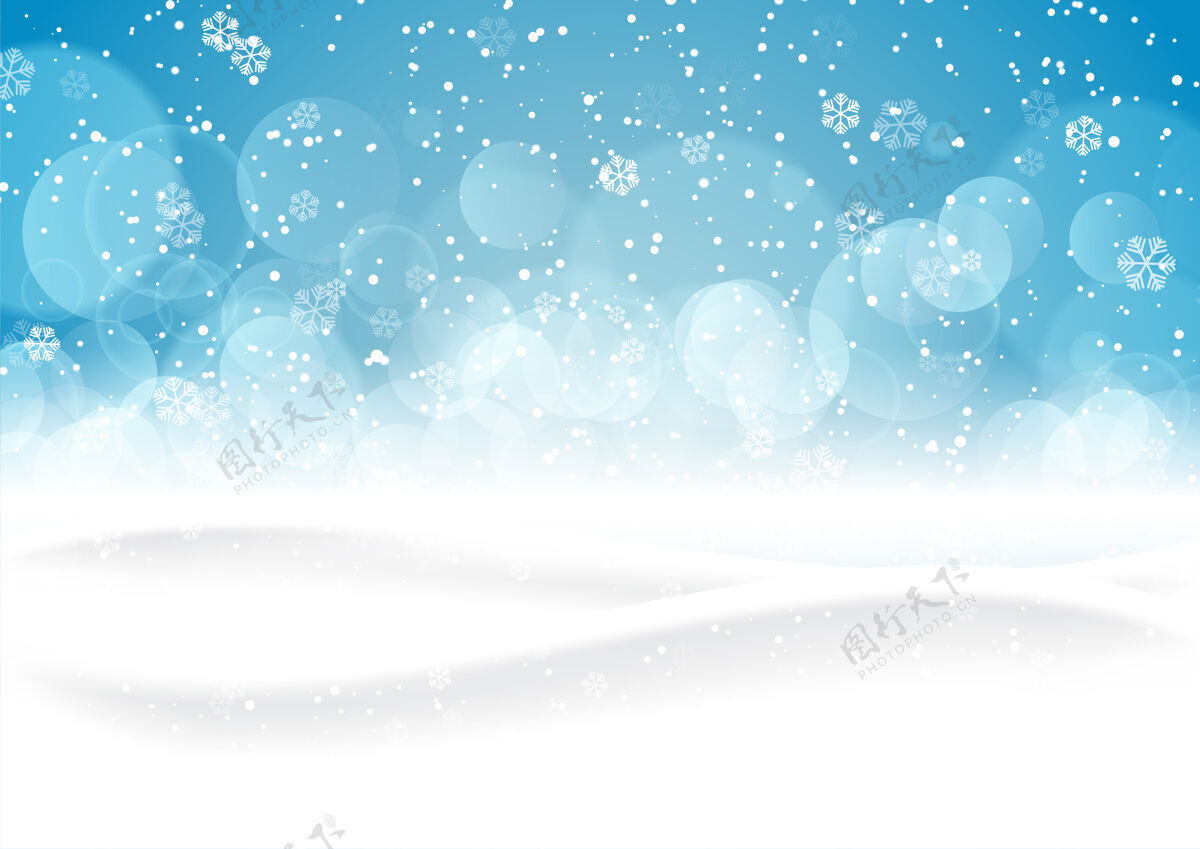 波基圣诞背景与雪景圣诞节下雪雪